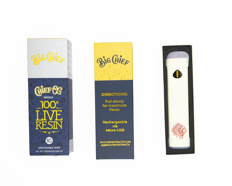 BIG CHIEF – DISPOSABLE RECHARGABLE VAPE CARTS