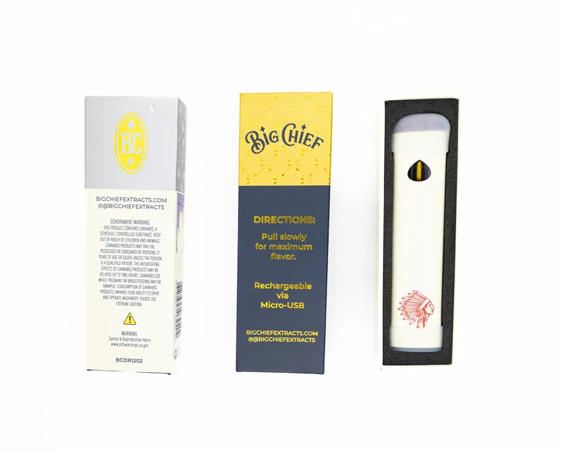 BIG CHIEF – DISPOSABLE RECHARGABLE VAPE CARTS – 100% LIVE RESIN – 1GM (1000MG) - Image 10