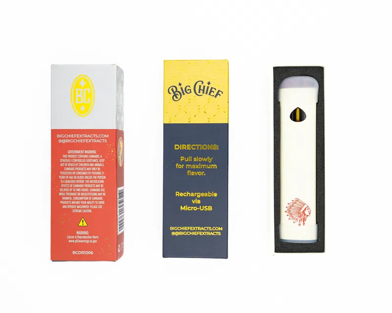 BIG CHIEF – DISPOSABLE RECHARGABLE VAPE CARTS – 100% LIVE RESIN – 1GM (1000MG) - Image 12