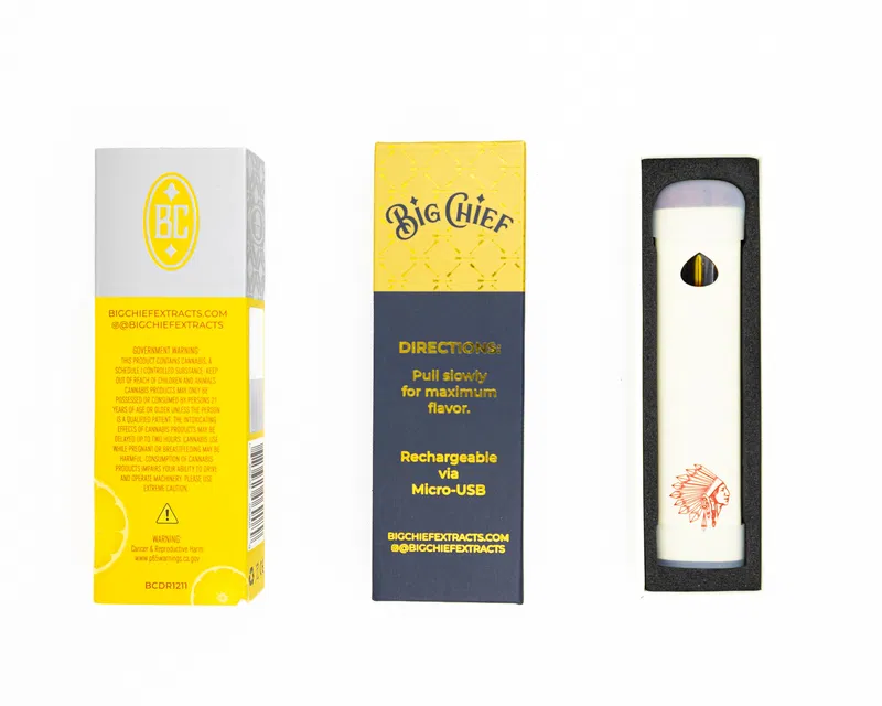 BIG CHIEF – DISPOSABLE RECHARGABLE VAPE CARTS – 100% LIVE RESIN – 1GM (1000MG) - Image 15