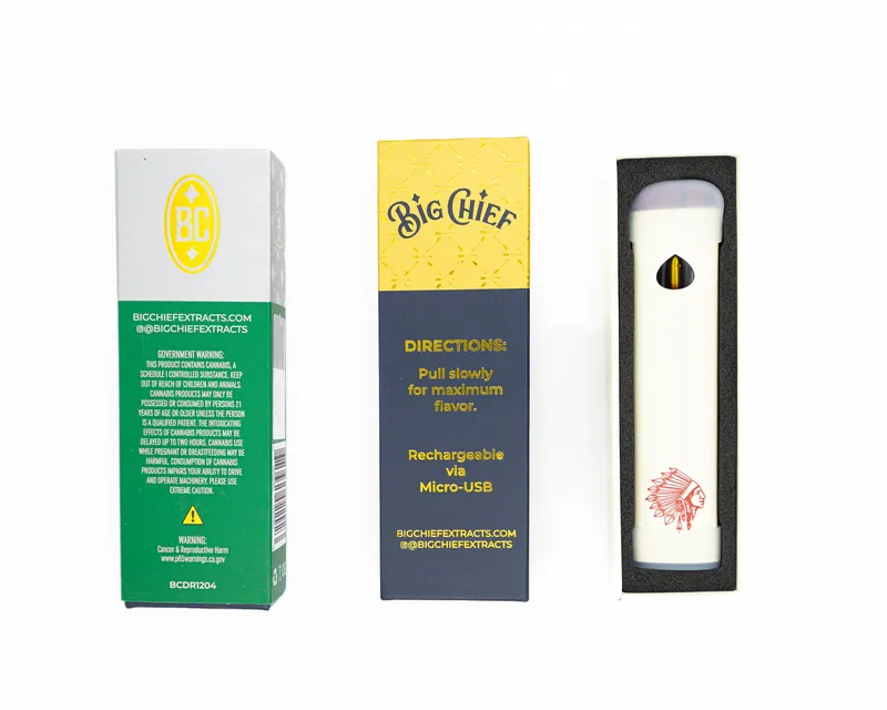 BIG CHIEF – DISPOSABLE RECHARGABLE VAPE CARTS – 100% LIVE RESIN – 1GM (1000MG) - Image 17
