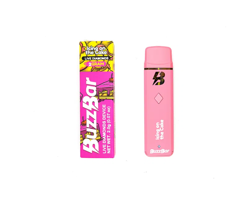 BUZZ BAR - DISPOSABLE RECHARGEABLE VAPE CART - INFUSED W/ LIVE DIAMONDS - 2G - Image 3