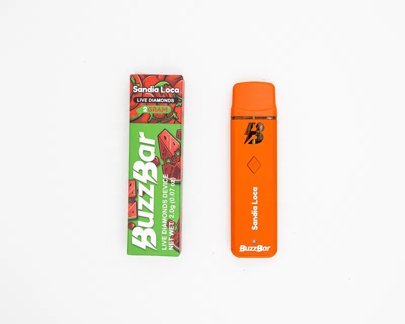 BUZZ BAR - DISPOSABLE RECHARGEABLE VAPE CART - INFUSED W/ LIVE DIAMONDS - 2G - Image 9