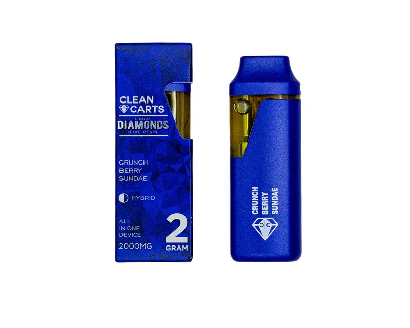 CLEAN CARTS - DISPOSABLE RECHARGEABLE VAPE CARTS - LIQUID DIAMONDS + LIVE RESIN - 2GM (2000MG) - Image 9