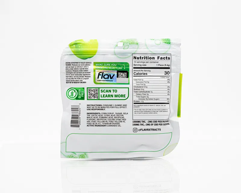 FLAV Gummies 1000mg – Infused Sour Belts & Rings | High Potency THC - Image 2