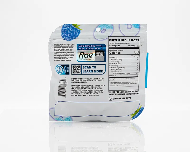 FLAV Gummies 1000mg – Infused Sour Belts & Rings | High Potency THC - Image 3