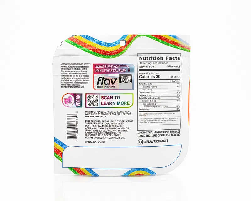 FLAV Gummies 1000mg – Infused Sour Belts & Rings | High Potency THC - Image 5