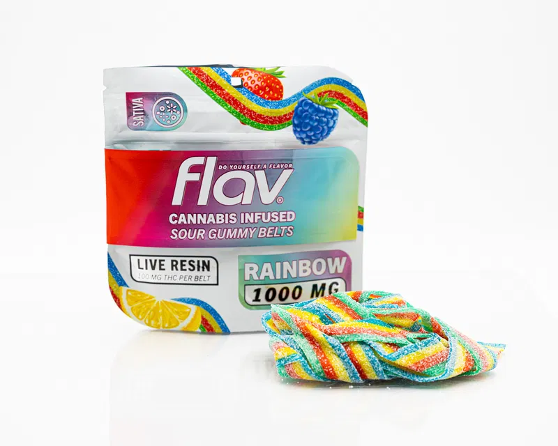 FLAV Gummies 1000mg – Infused Sour Belts & Rings | High Potency THC - Image 6