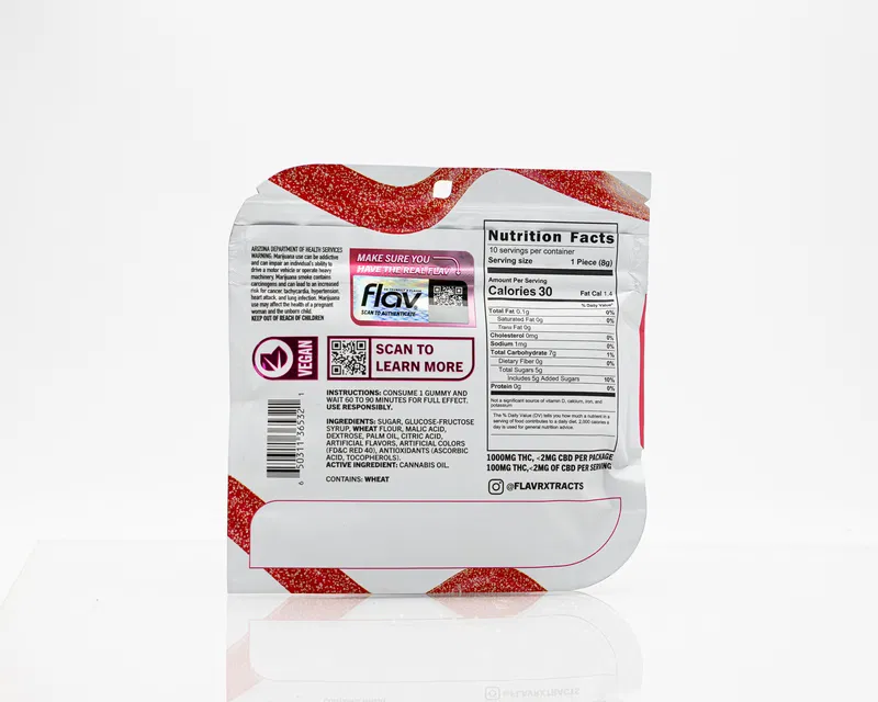 FLAV Gummies 1000mg – Infused Sour Belts & Rings | High Potency THC - Image 7