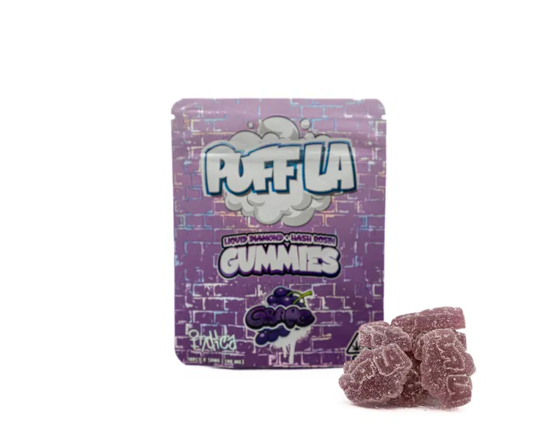 PUFF LA – GUMMIES – LIQUID DIAMOND + HASH ROSIN INFUSED – 500MG (10 PIECES PER PACKAGE – 50MG PER PIECE) - Image 4