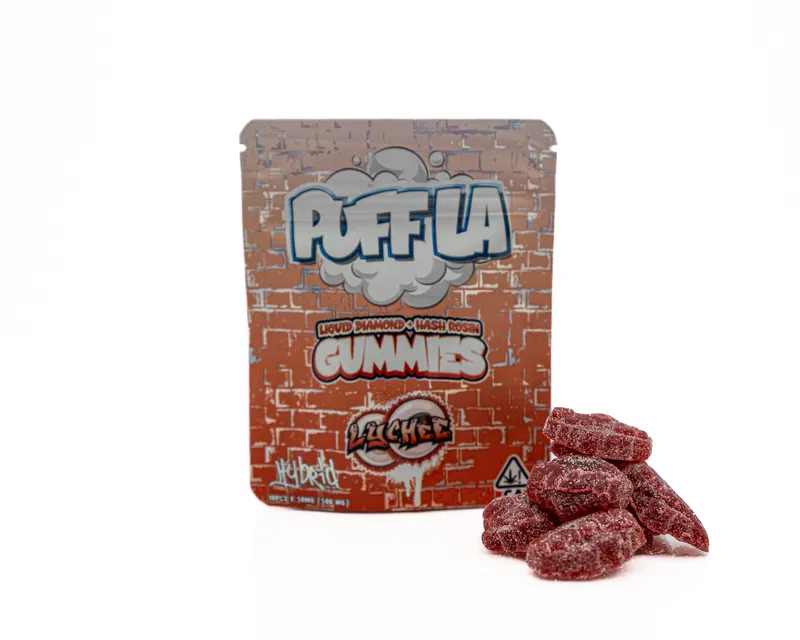 PUFF LA – GUMMIES – LIQUID DIAMOND + HASH ROSIN INFUSED – 500MG (10 PIECES PER PACKAGE – 50MG PER PIECE) - Image 6